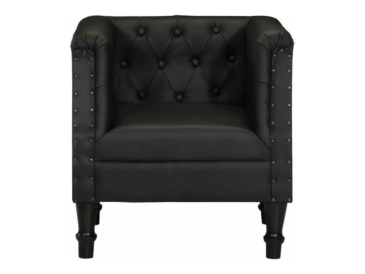 Poltrona*vidaxl Poltrona em couro genuíno Preto