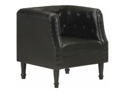 Poltrona*vidaxl Poltrona em couro genuíno Preto