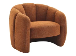Poltrona*Vente-unique Poltrona em forma de concha em tecido chenille DELIPO Terracota