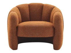 Poltrona*Vente-unique Poltrona em forma de concha em tecido chenille DELIPO Terracota