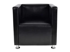 Outlet Poltrona em forma de cubo couro artificial PT393443 Preto