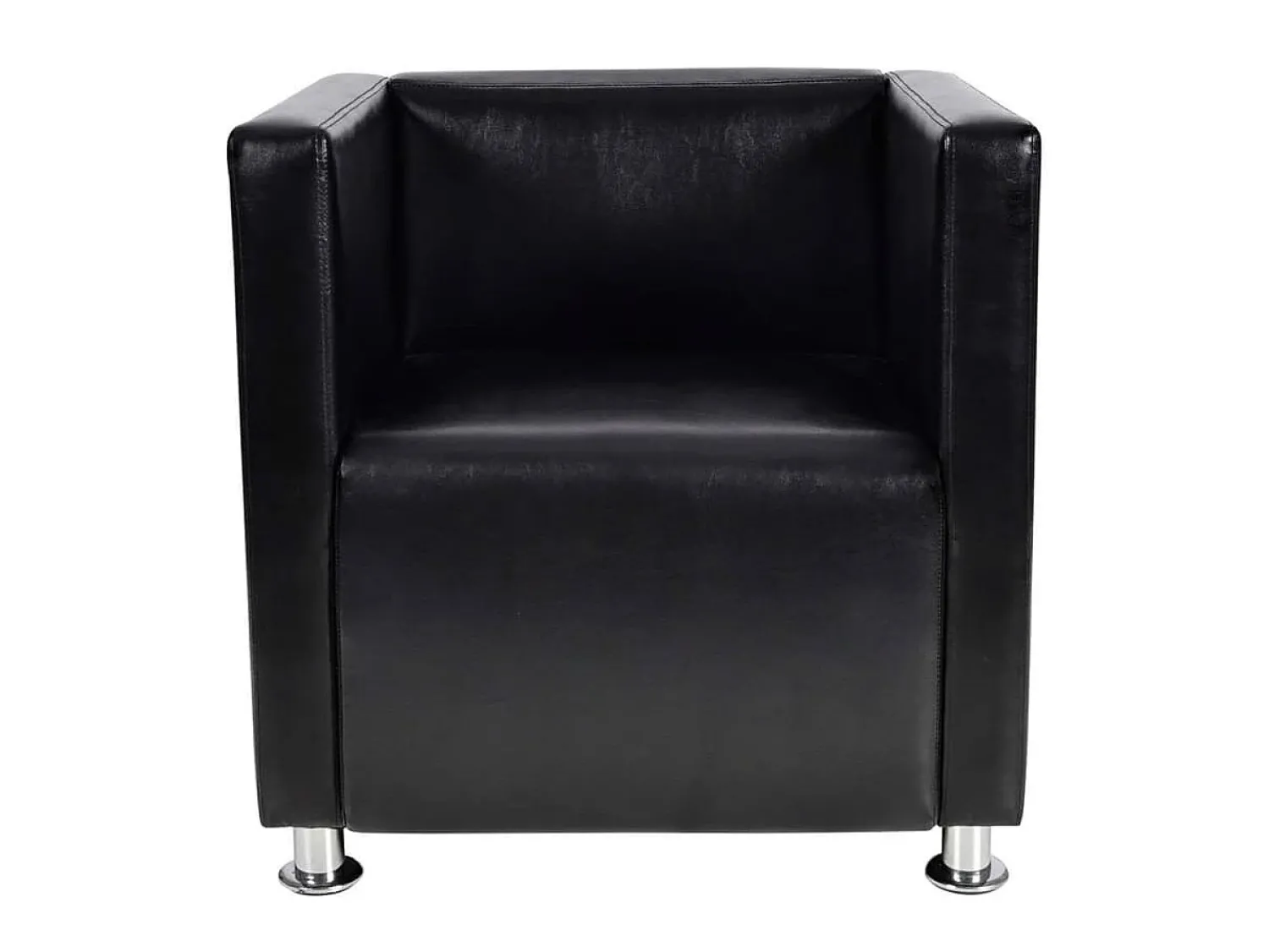 Outlet Poltrona em forma de cubo couro artificial PT393443 Preto