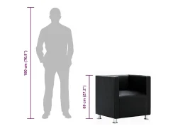 Poltrona|vidaxl Poltrona em forma de cubo couro artificial Preto