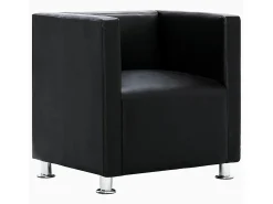 Poltrona|vidaxl Poltrona em forma de cubo couro artificial Preto