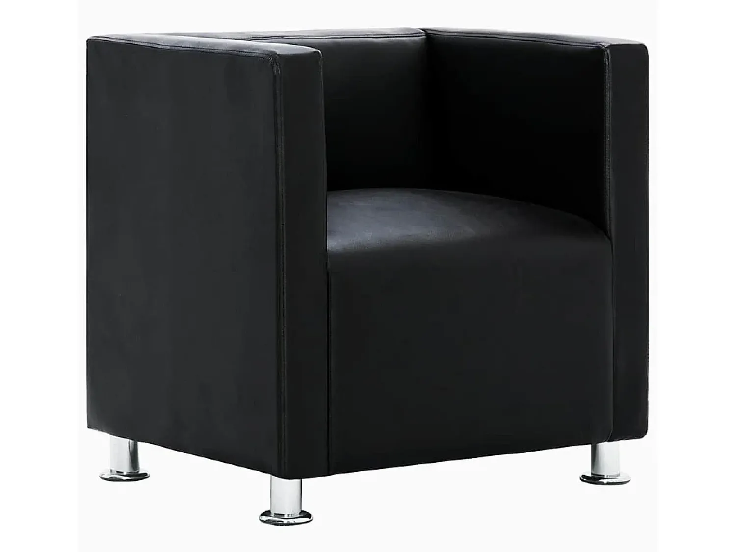 Poltrona|vidaxl Poltrona em forma de cubo couro artificial Preto
