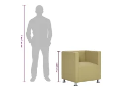 Discount vidaxl Poltrona em forma de cubo tecido Verde