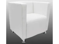 Poltrona em forma de cubo couro artificial PT161045^ Poltrona