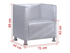 Poltrona em forma de cubo couro artificial PT161045^ Poltrona
