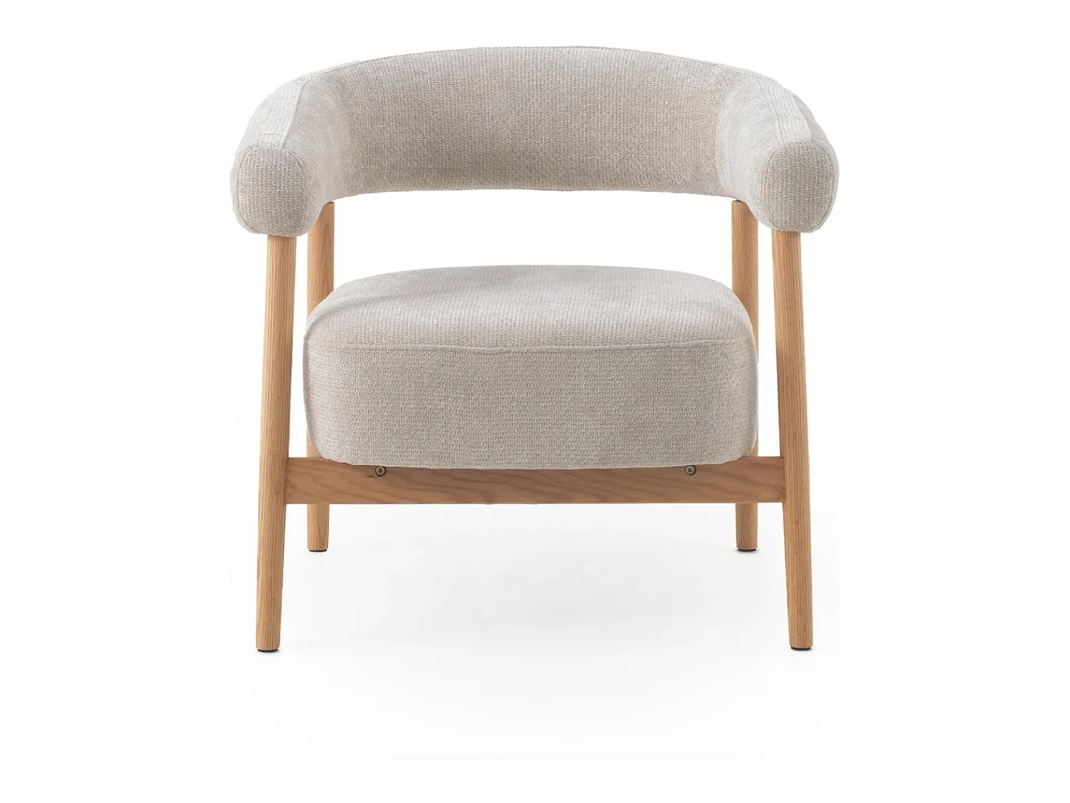 Discount Poltrona em madeira de carvalho natural estofada Branco