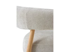 Discount Poltrona em madeira de carvalho natural estofada Branco