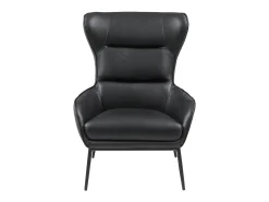 Poltrona|LINEA SOFA Poltrona em pele de búfalo estilo contemporâneo efeito pesponto DINNIA Preto