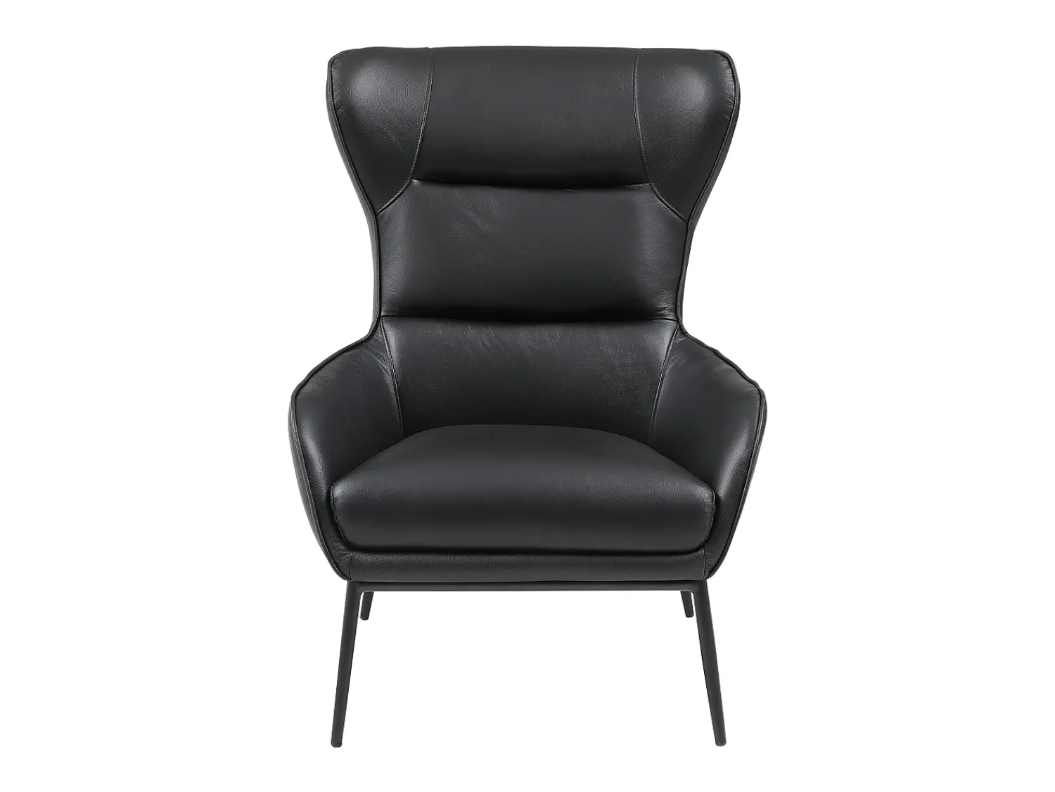 Poltrona|LINEA SOFA Poltrona em pele de búfalo estilo contemporâneo efeito pesponto DINNIA Preto