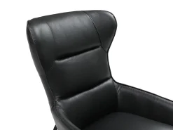 Poltrona|LINEA SOFA Poltrona em pele de búfalo estilo contemporâneo efeito pesponto DINNIA Preto