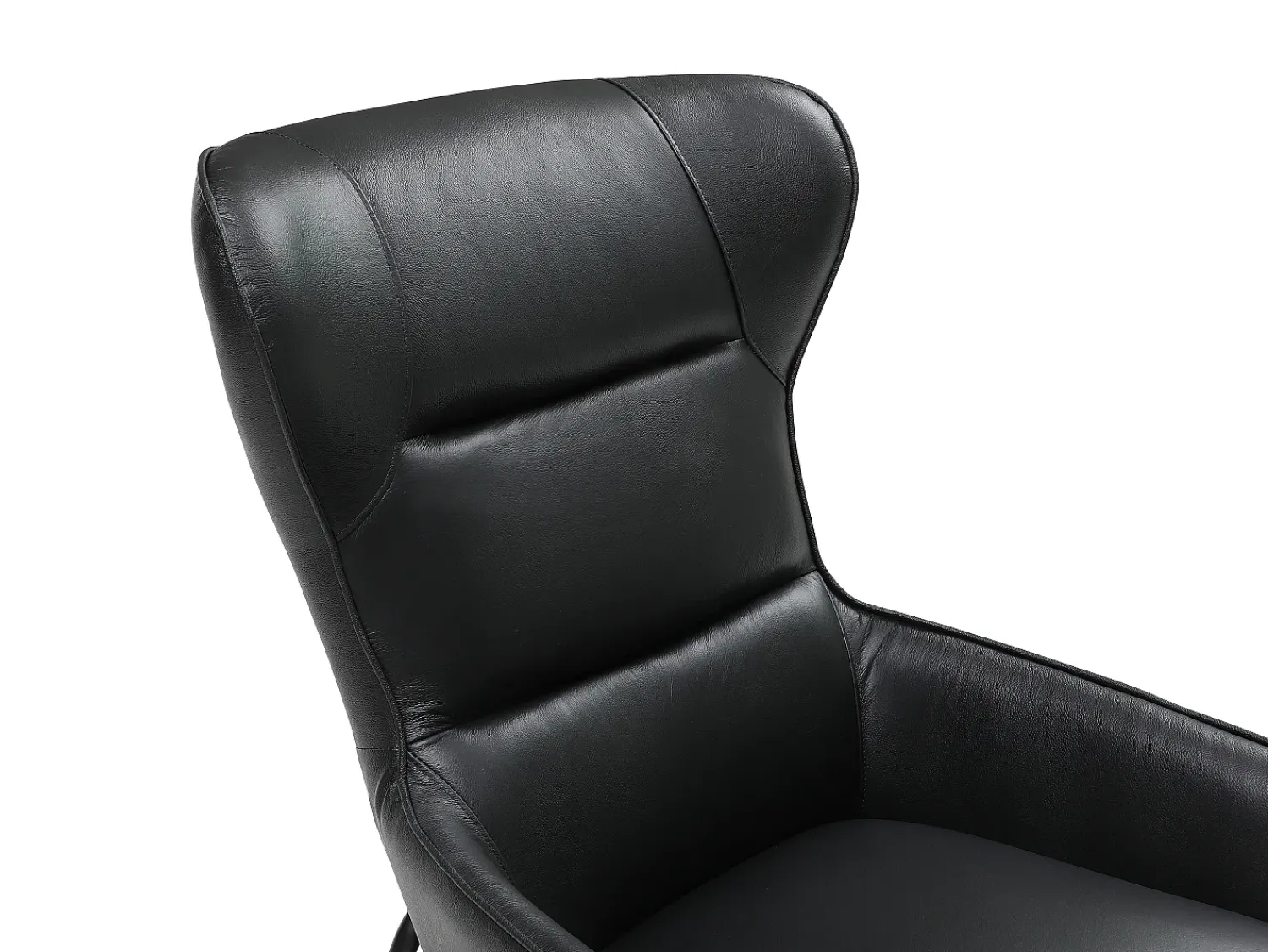 Poltrona|LINEA SOFA Poltrona em pele de búfalo estilo contemporâneo efeito pesponto DINNIA Preto