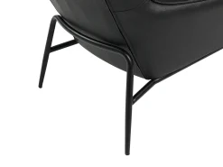 Poltrona|LINEA SOFA Poltrona em pele de búfalo estilo contemporâneo efeito pesponto DINNIA Preto