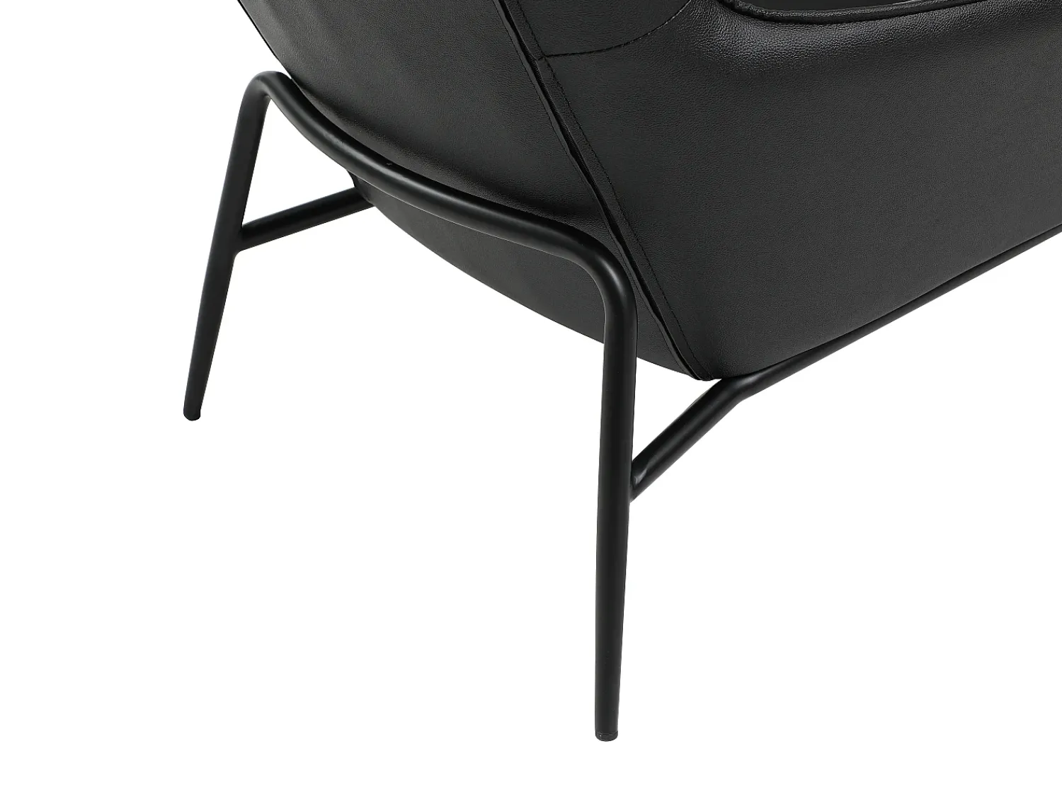 Poltrona|LINEA SOFA Poltrona em pele de búfalo estilo contemporâneo efeito pesponto DINNIA Preto