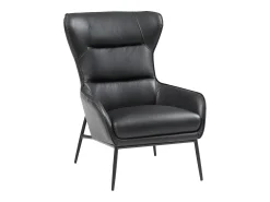 Poltrona|LINEA SOFA Poltrona em pele de búfalo estilo contemporâneo efeito pesponto DINNIA Preto