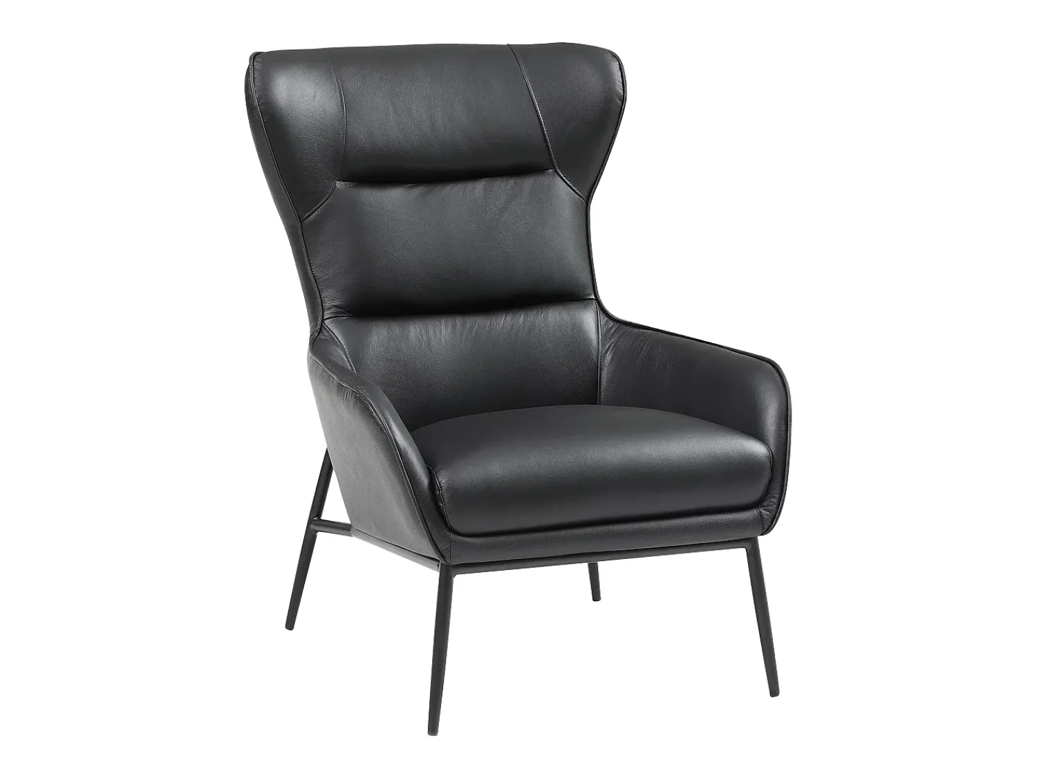 Poltrona|LINEA SOFA Poltrona em pele de búfalo estilo contemporâneo efeito pesponto DINNIA Preto