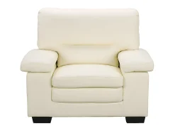 Poltrona*LINEA SOFA Poltrona em pele de búfalo atemporal MIMAS II Marfim