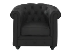 Poltrona|Vente-unique Poltrona em pele de búfalo icónico CHESTERFIELD Preto