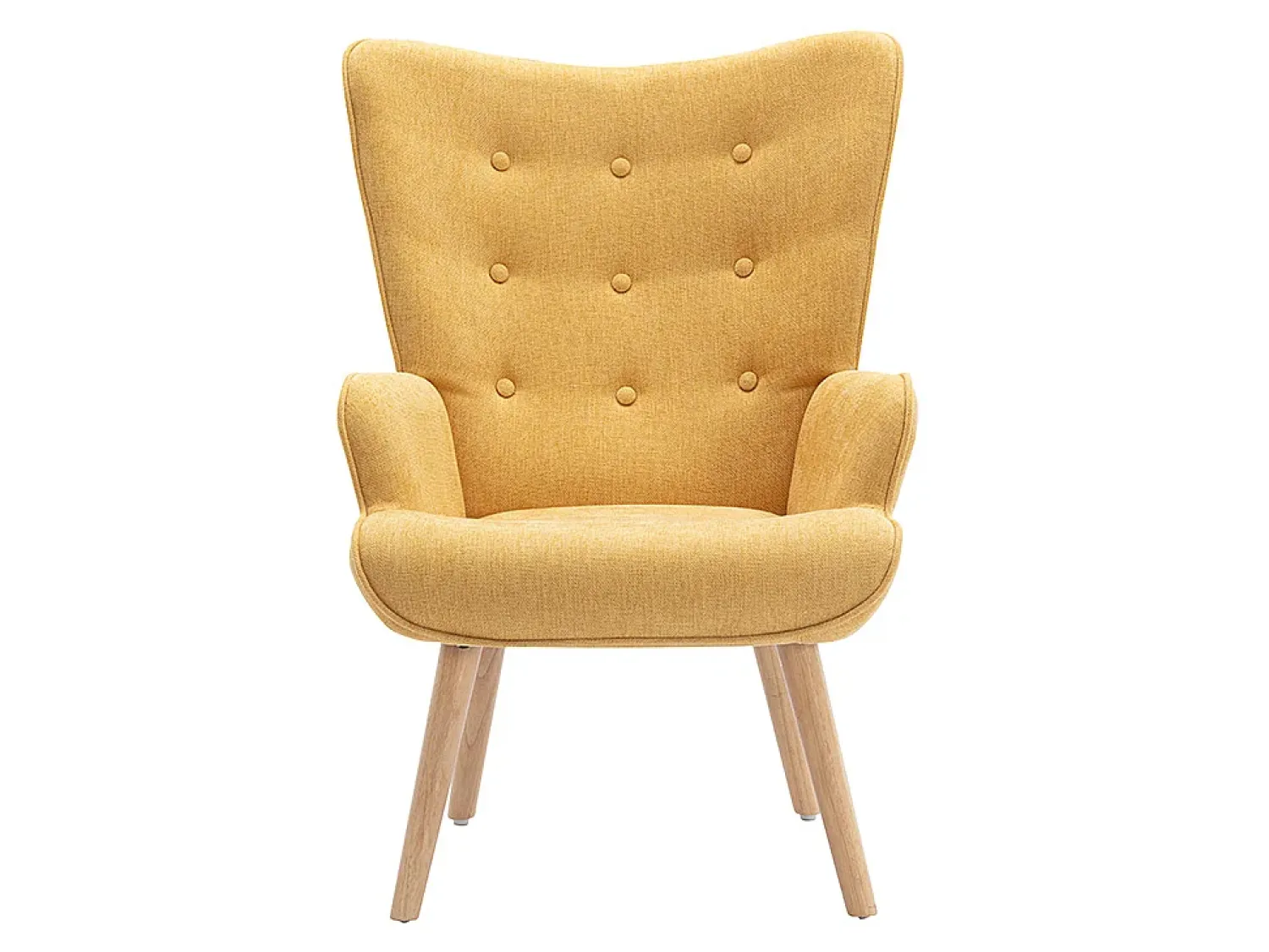 Hot Vente-unique Poltrona em tecido mostarda acolchoado. Estilo escandinavo. VATELY Amarelo