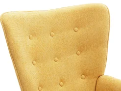 Hot Vente-unique Poltrona em tecido mostarda acolchoado. Estilo escandinavo. VATELY Amarelo