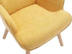 Hot Vente-unique Poltrona em tecido mostarda acolchoado. Estilo escandinavo. VATELY Amarelo