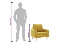 Discount vidaxl Poltrona em tecido Amarelo
