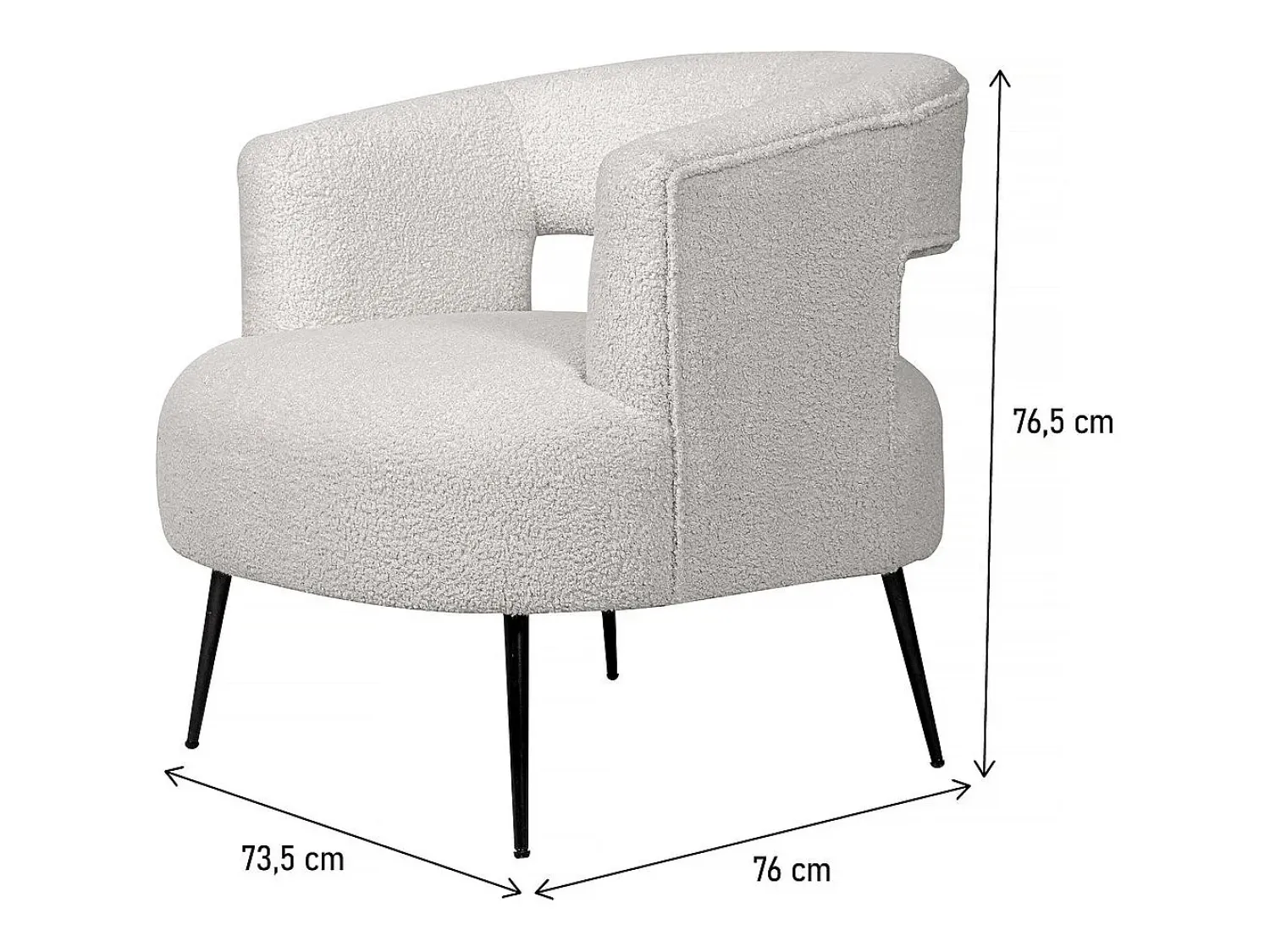 Poltrona*Habitat et jardin Poltrona em tecido atoalhado "íris" – Branco