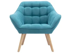 Poltrona*Vente-unique Poltrona em tecido azul acolchoado. Estilo escandinavo. CASERTA Azul turquesa