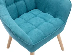 Poltrona*Vente-unique Poltrona em tecido azul acolchoado. Estilo escandinavo. CASERTA Azul turquesa