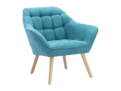 Poltrona*Vente-unique Poltrona em tecido azul acolchoado. Estilo escandinavo. CASERTA Azul turquesa