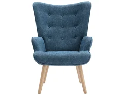 Poltrona*Vente-unique Poltrona em tecido acolchoado. Estilo escandinavo. VATELY Azul