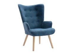 Poltrona*Vente-unique Poltrona em tecido acolchoado. Estilo escandinavo. VATELY Azul