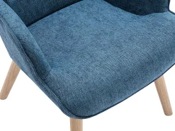 Poltrona*Vente-unique Poltrona em tecido acolchoado. Estilo escandinavo. VATELY Azul