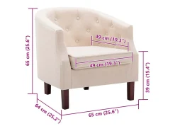 Poltrona*vidaxl Poltrona em tecido Bege