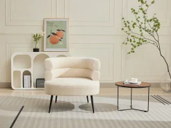 Vente-unique Poltrona em tecido com base em metal estilo design CAMEDO^ Poltrona