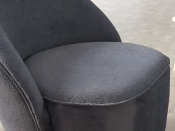 Clearance Vente-unique Poltrona em tecido bouclé antracite. Estilo design. ELFIRA Cinza antracite