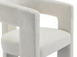 New Vente-unique Poltrona em tecido bouclé cor branca estilo design - FAVINA Branco