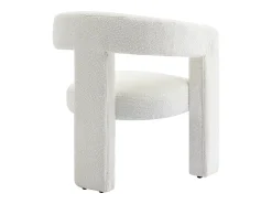 New Vente-unique Poltrona em tecido bouclé cor branca estilo design - FAVINA Branco