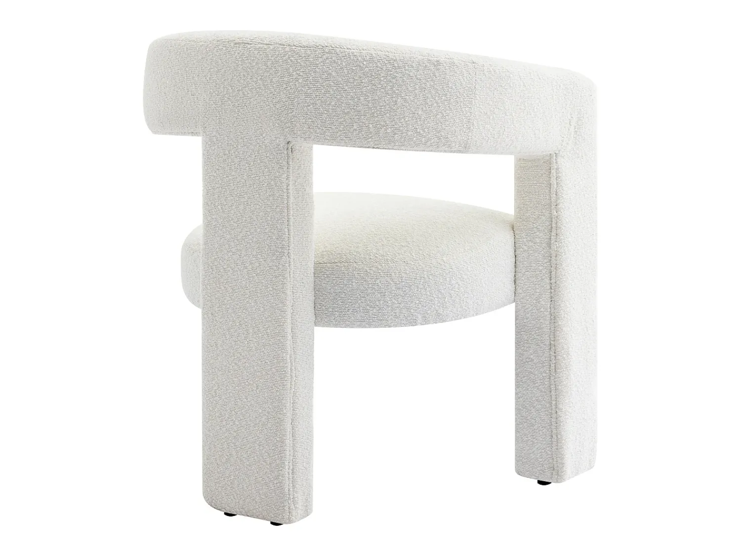 New Vente-unique Poltrona em tecido bouclé cor branca estilo design - FAVINA Branco