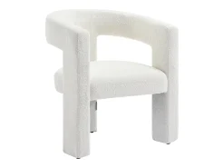 New Vente-unique Poltrona em tecido bouclé cor branca estilo design - FAVINA Branco