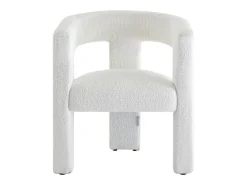 New Vente-unique Poltrona em tecido bouclé cor branca estilo design - FAVINA Branco