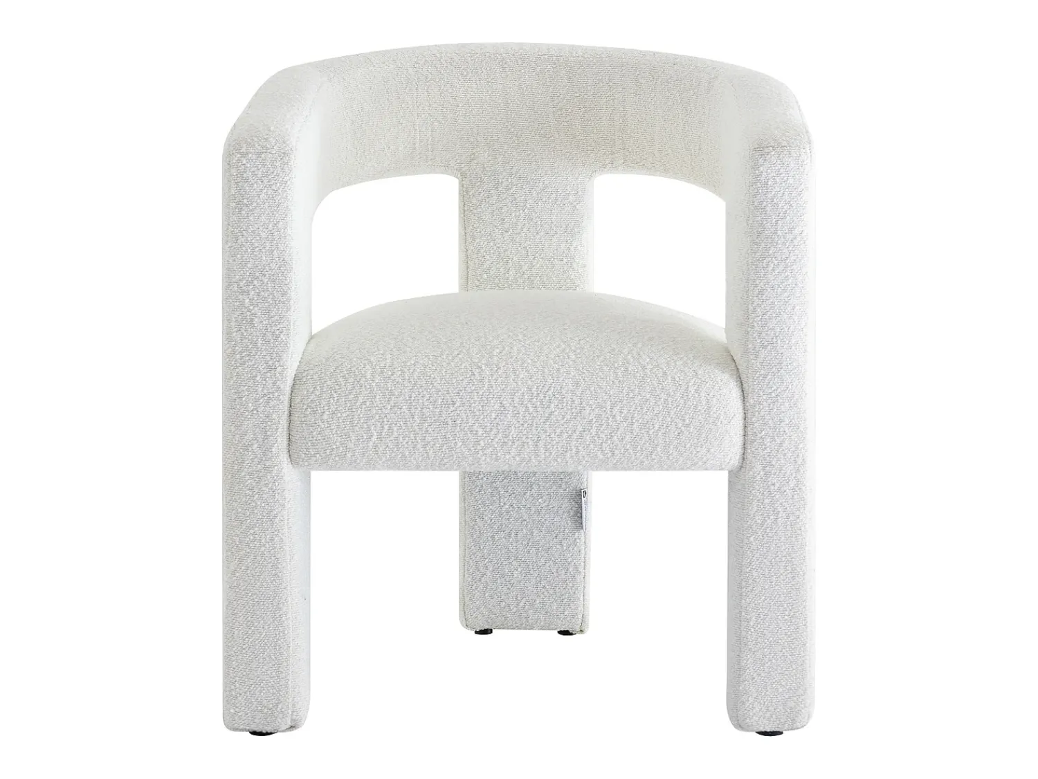 New Vente-unique Poltrona em tecido bouclé cor branca estilo design - FAVINA Branco