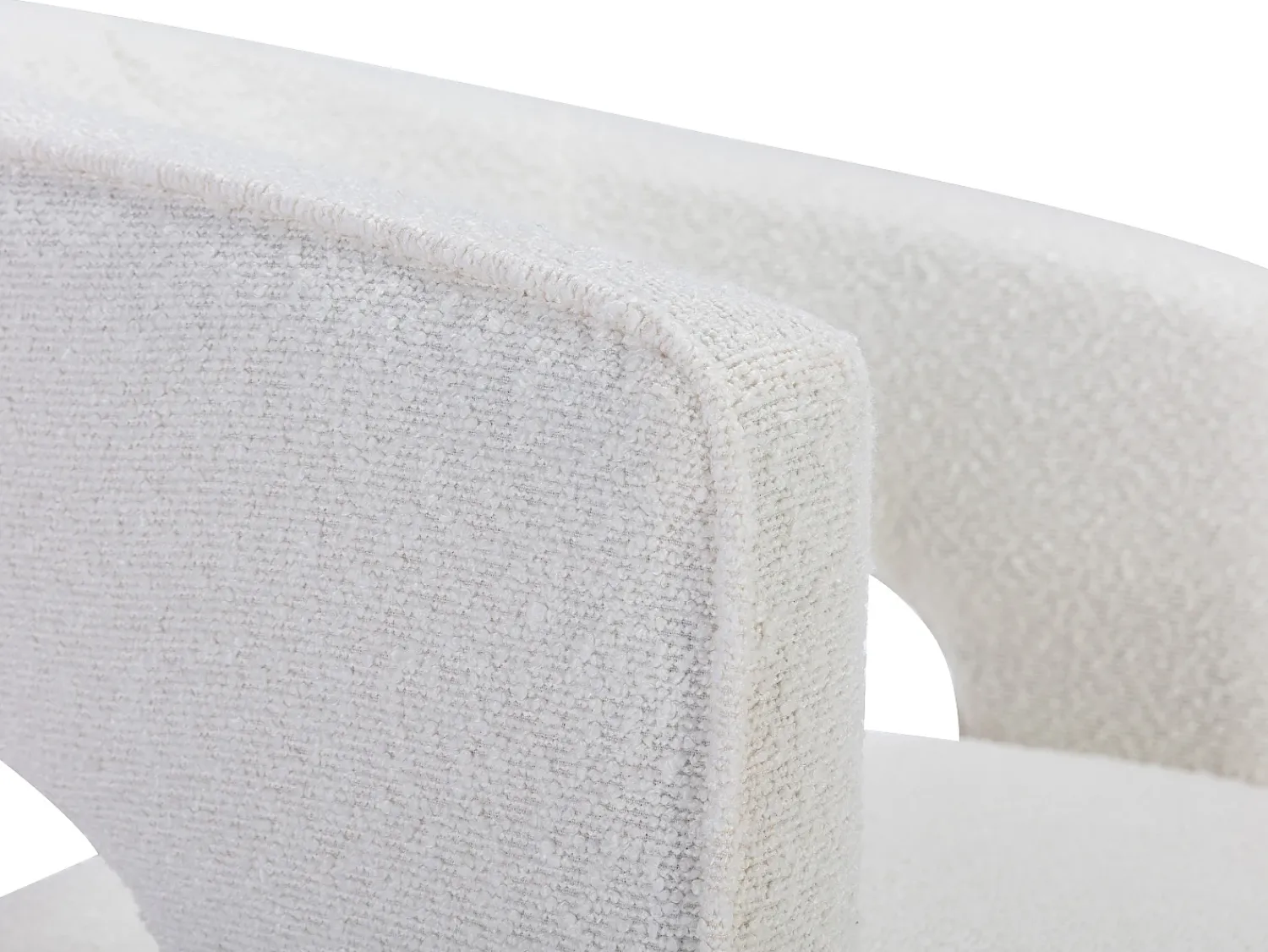 Online Vente-unique Poltrona em tecido bouclé de cor branca - FONTANOVA Branco