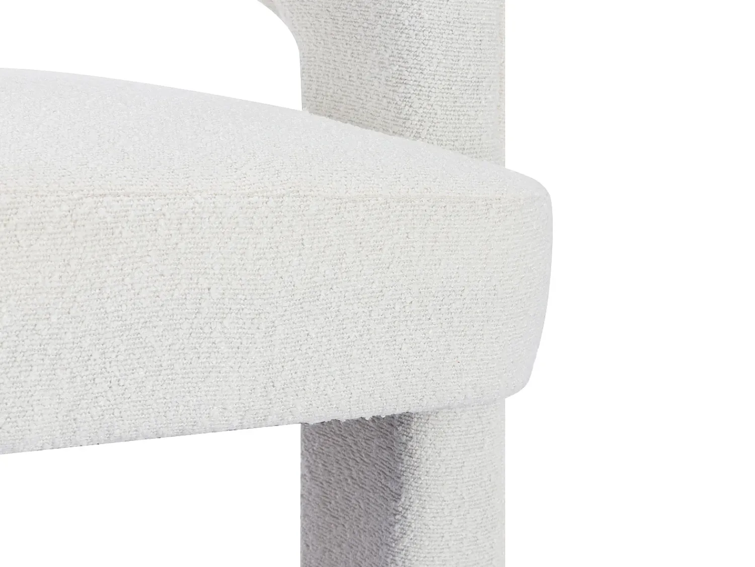 Online Vente-unique Poltrona em tecido bouclé de cor branca - FONTANOVA Branco