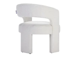Online Vente-unique Poltrona em tecido bouclé de cor branca - FONTANOVA Branco