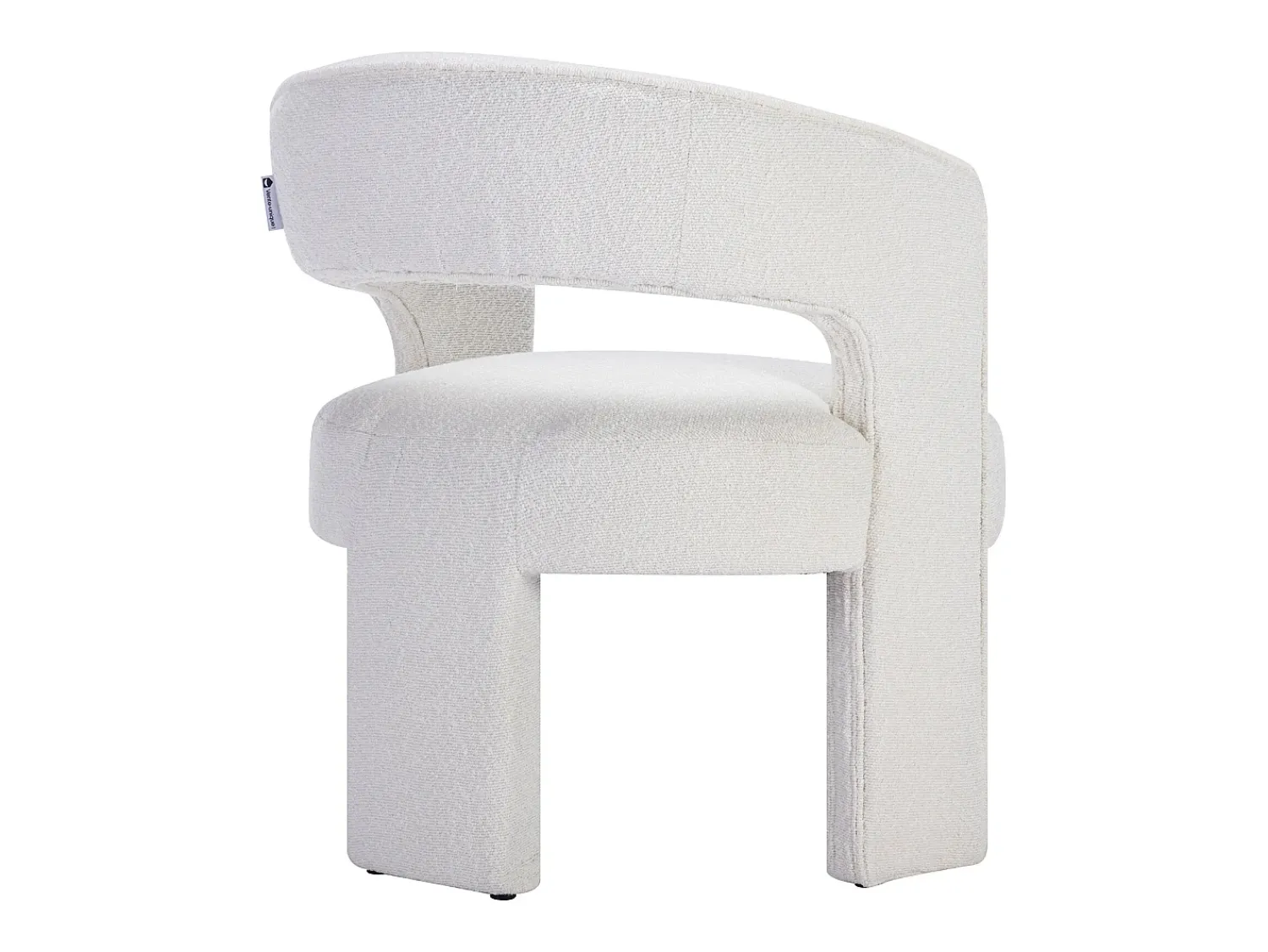 Online Vente-unique Poltrona em tecido bouclé de cor branca - FONTANOVA Branco