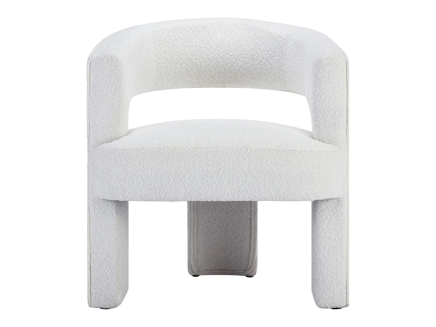Online Vente-unique Poltrona em tecido bouclé de cor branca - FONTANOVA Branco
