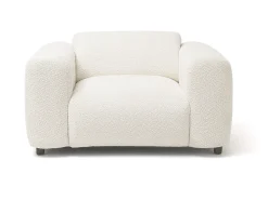 Poltrona|Maison Céphy Poltrona em tecido bouclé estilo design POGNI de Branco